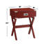 Table d'appoint avec coins en métal, rouge-1444673902