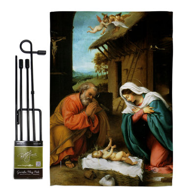Ensemble de drapeaux en polyester 18,5 x 13 po The Nativité