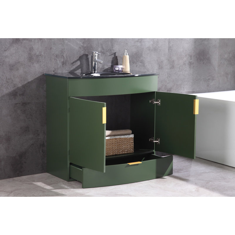 Ensemble de meuble-lavabo simple 36 po Boettcher, Vert Vouge