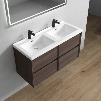 Ensemble de meuble-lavabo double mural 47 po Seavy
