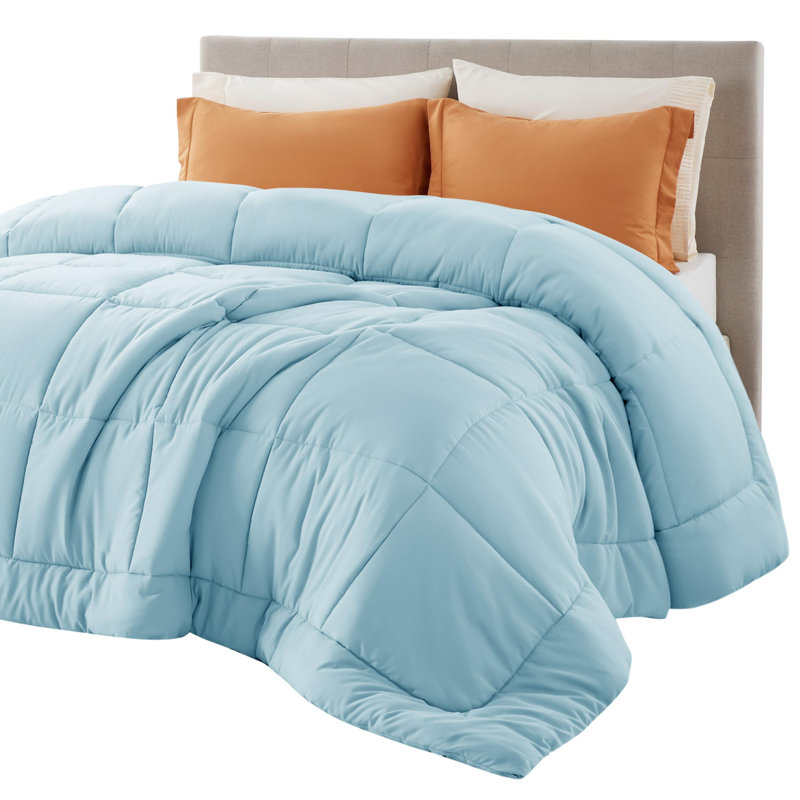 Bedsure King Box-Stitch Down Alternative Duvet Insert – Light Blue , All-Season Comforter, King Comforter, Light Blue