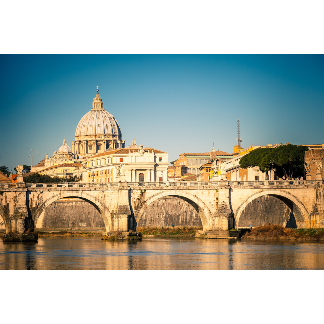 Leinwandbild Tiber und Petersdom, Rom