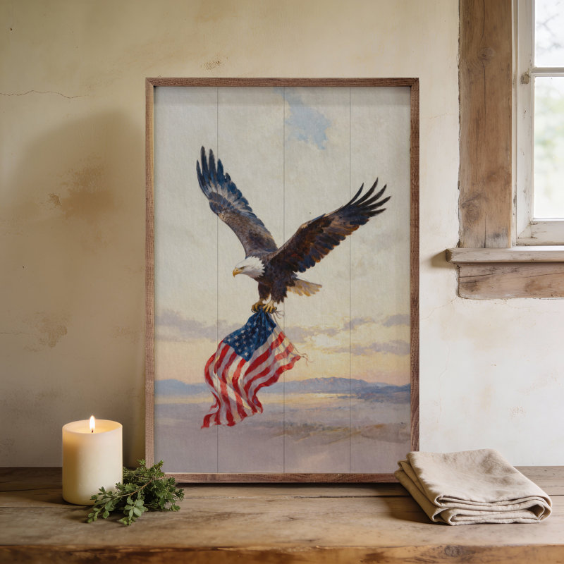 Patriotic Eagle Landscape, 8" H x 5" W
