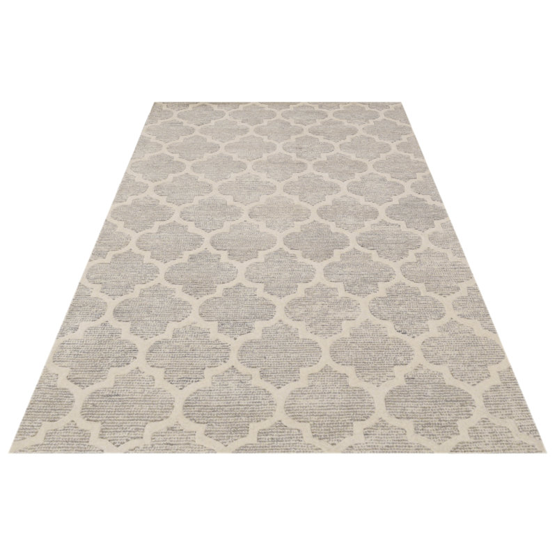 Geometric Wool Hand Woven Area Rug, Rectangle 122 x 183cm