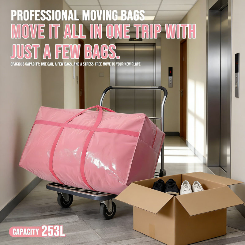 Extra Large Heavy Duty Moving And Storage Bags 2 Pack - Durable Tear-Resistant Foldable Design With Reinforced Handles For Moving, Packing, Travel, And Home Organization