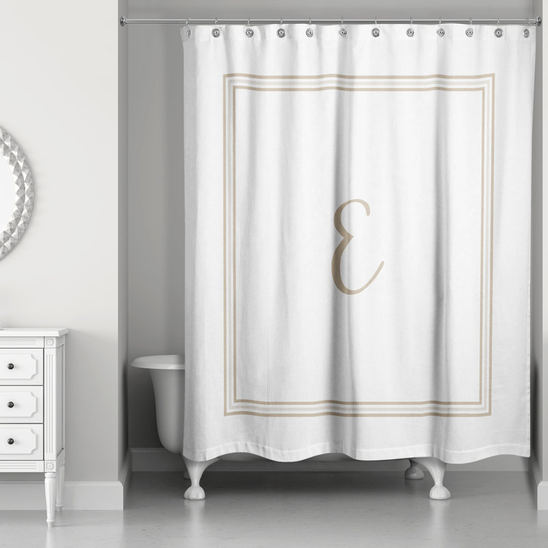 Rideau de douche simple , E, Beige