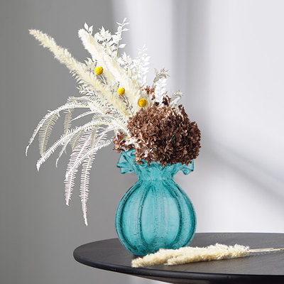 Vase en verre soufflé, vase d'art moderne pour décoration de table