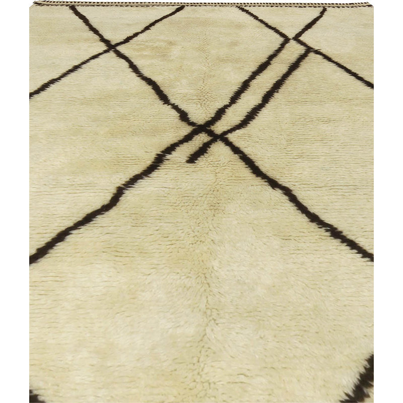 Modern One-of-a-Kind Rectangle 4' X 6'4" Hand Knotted Area Rug