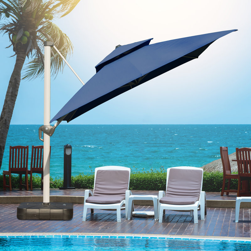 Parasol en porte-à-faux 114,57 po, Bleu marine