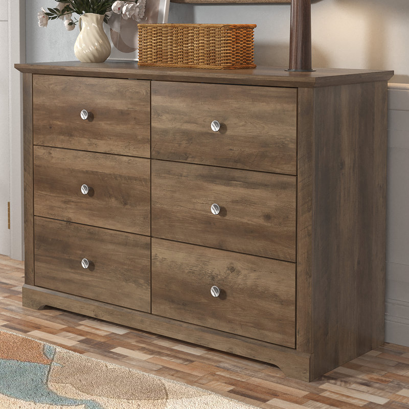 Kepner 6 Drawer 46.3'' W Double Dresser, Knotty Oak
