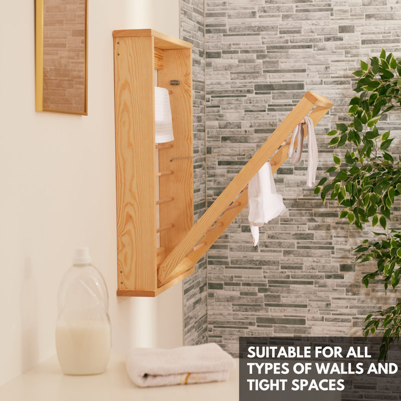 Wood Wall-Mounted Drying Rack