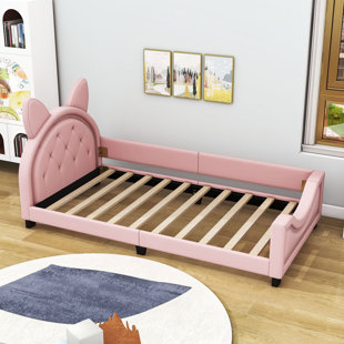 Cozy Castle Queen Bed Frame, Upholstered Velvet Platform Bed with  Adjustable Headboard, Wood Slat Support, No Box Spring Needed, Easy  Assembly, Blue