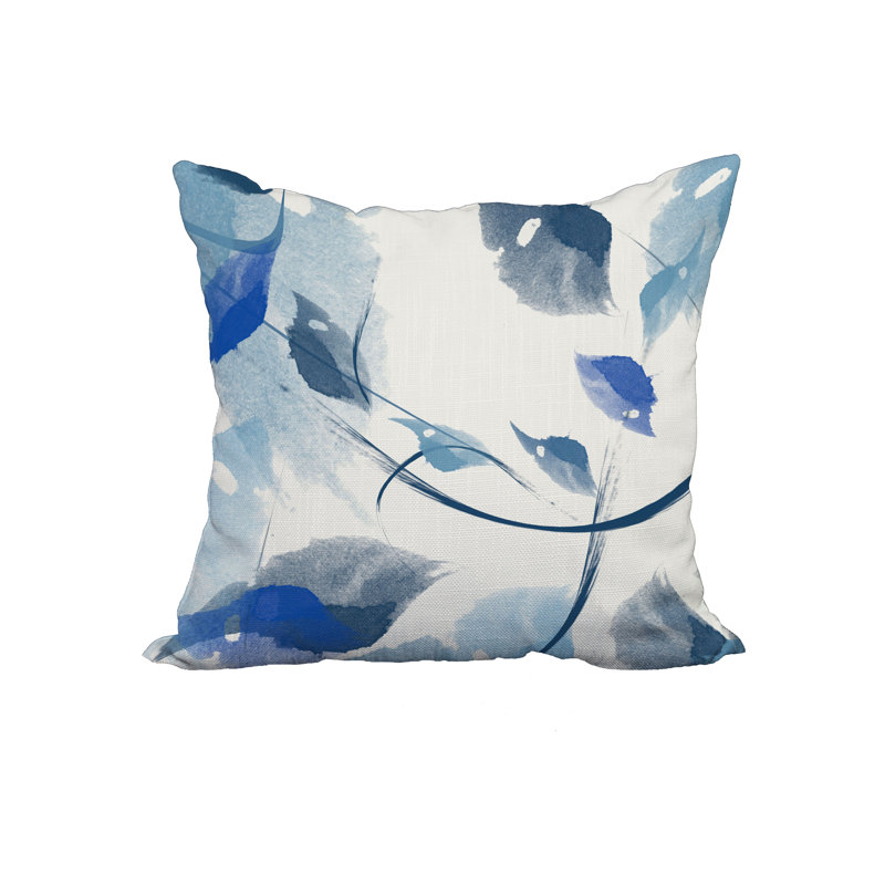 Housse et insert de coussin carré en coton Floral, 18 po x 18 po, Bleu