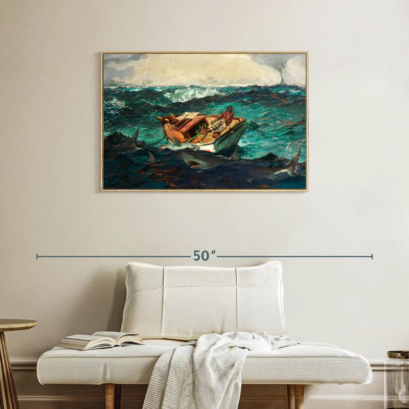 Le Gulf Stream 1899, Cadre flottant en bois naturel, 37 po x 25 po