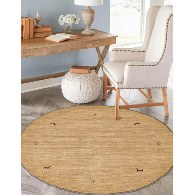 Kashkuli Gabbeh Beige Rug 3'11" x 3'11"