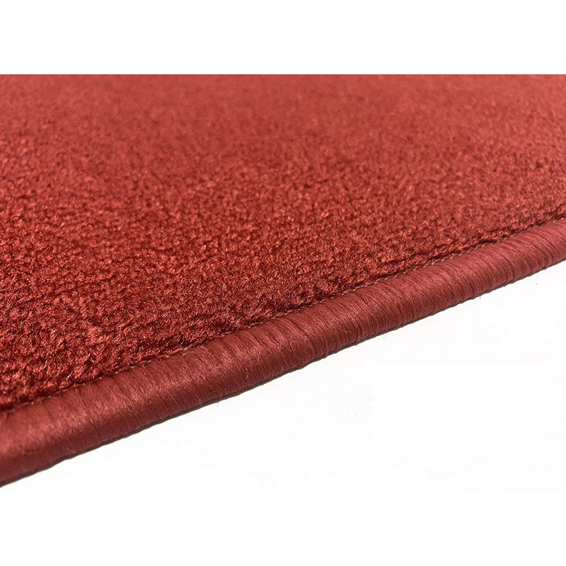 Custom Size Runner Rug Solid Red Low Pile Slip Resistant Runner Rugs by Feet, Runner 2'8" x 43'