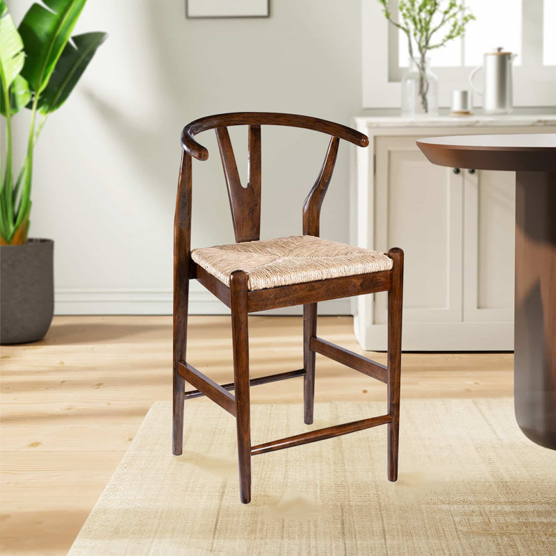 Nareh Bar Height Kitchen Bar Stool, Cappuccino, Counter Stool (24" Seat Height)