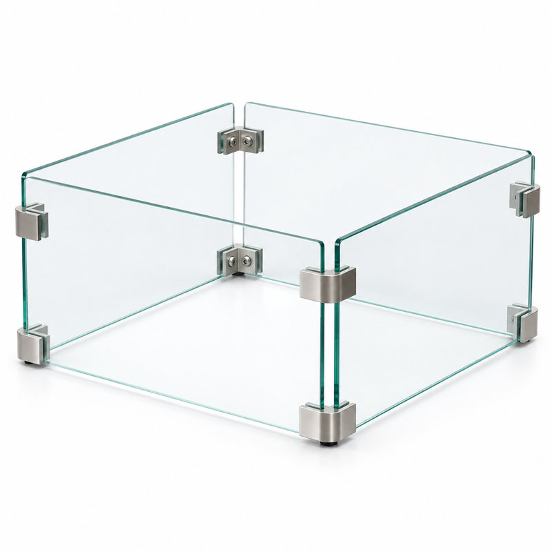 Verre de foyer sans fumée en aluminium conique pour propane, Glass Top Only