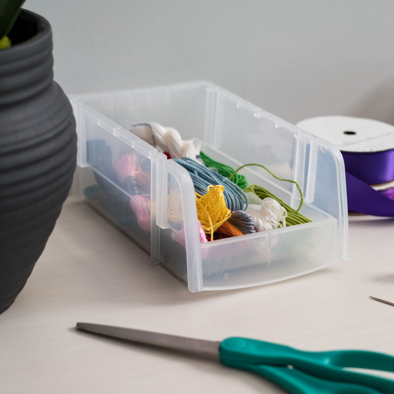 IRIS Plastic Decorative Bin, Clear, 3" H x 4.5" W x 7.5" D