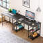 Bureau en forme de L avec tablettes en bois manufacturé Haigh-2021035302
