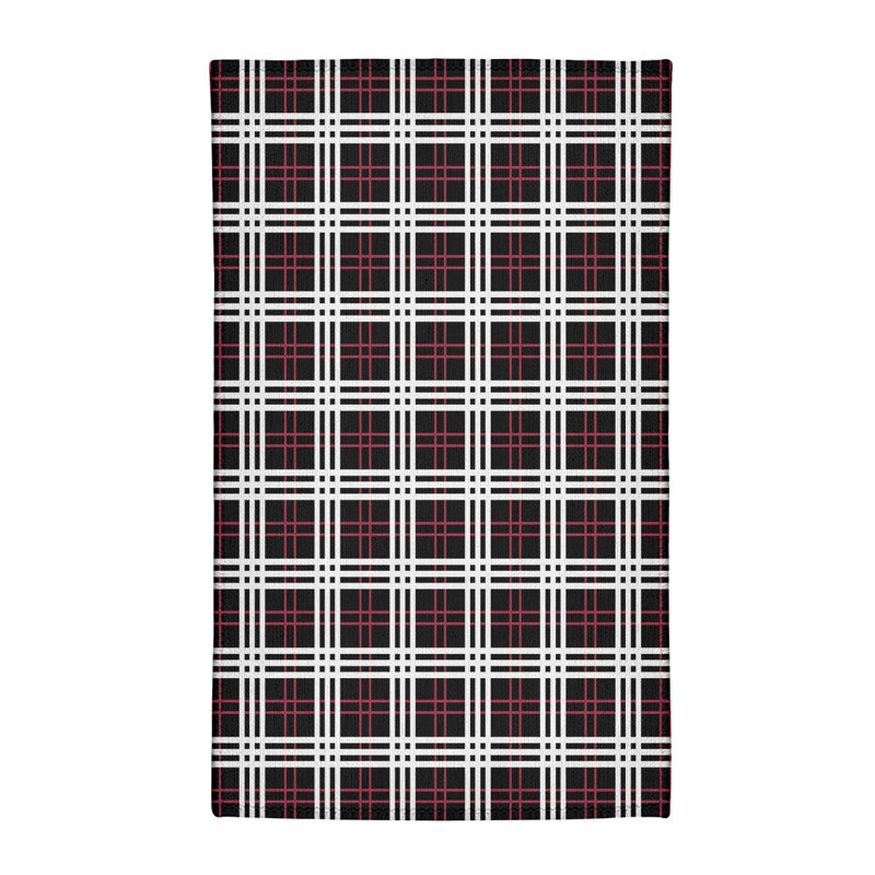 Tapis noir à carreaux, Rectangle 4 pi x 6 pi
