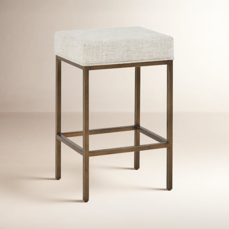 Montclair Upholstered Stool with Metal Frame