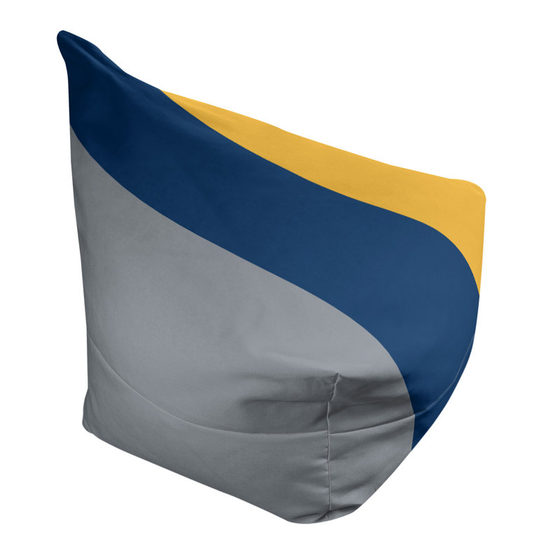 Bean Bag Cover, 30" H x 27" W x 2" D, Silver/Navy Blue/Gold