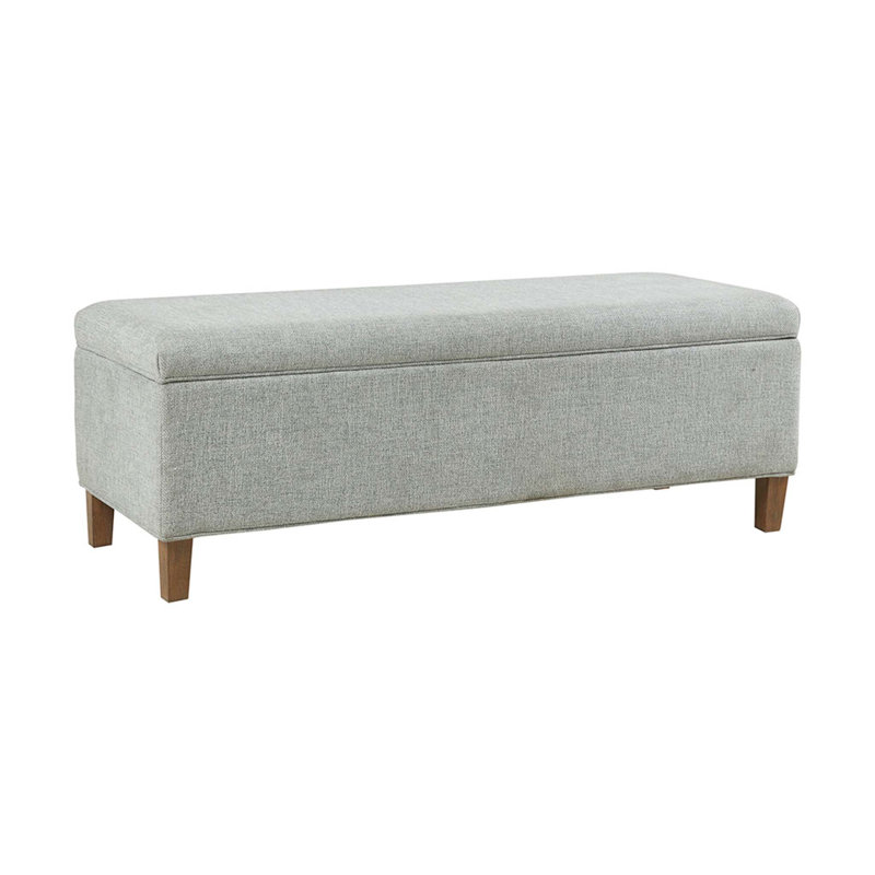 Cadenville Polyester Upholstered Storage Bench, Gray