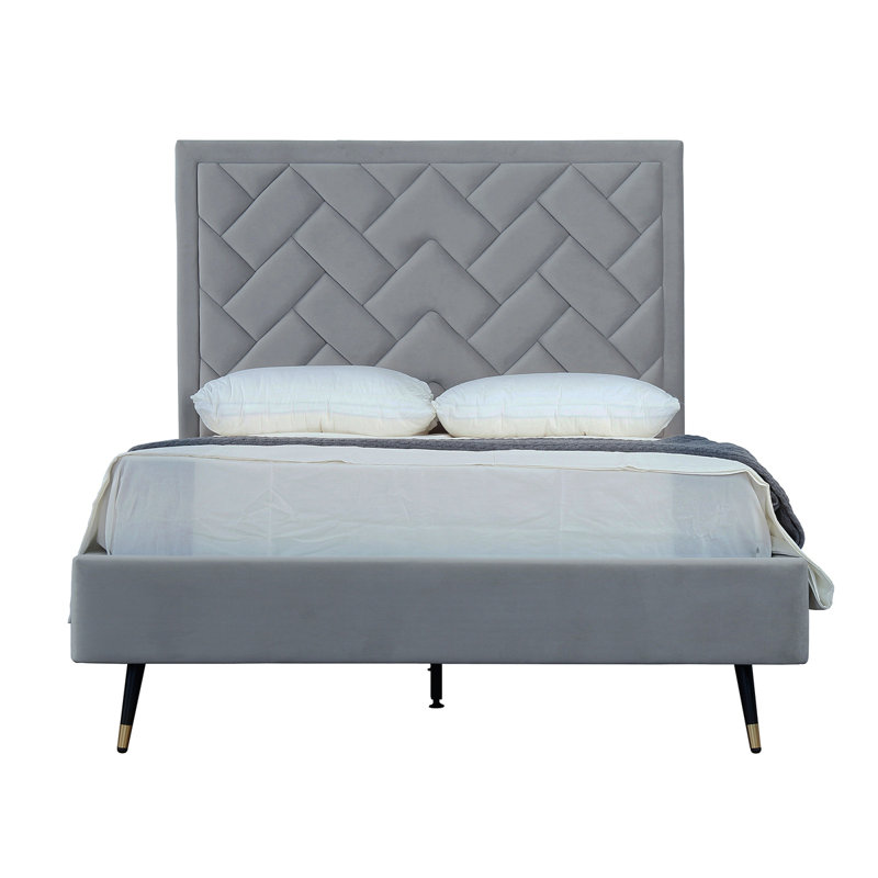 Crosby Upholstered Bed, Full, Gray