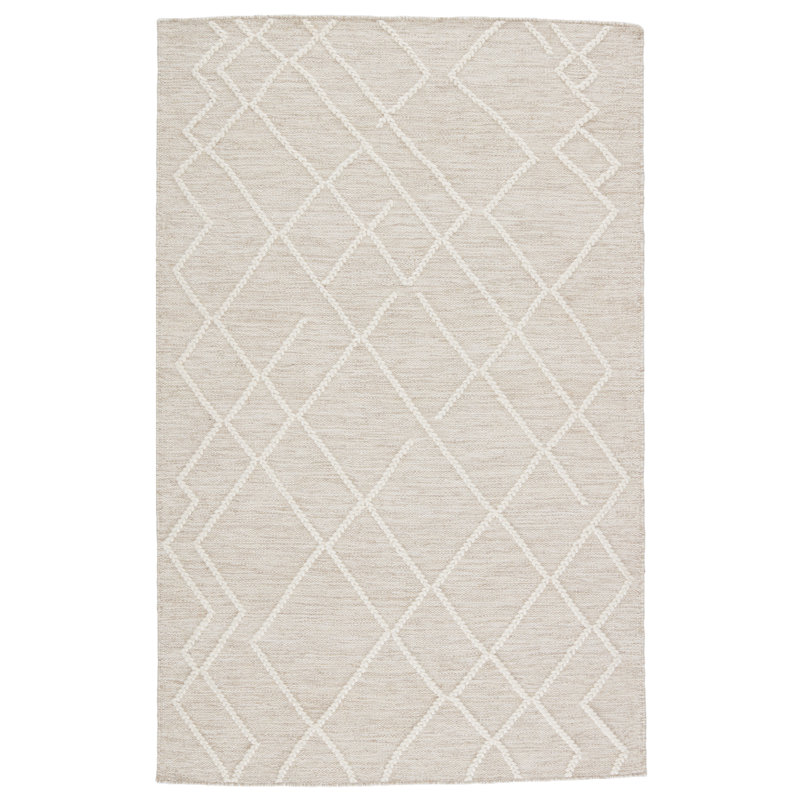 Geometric Area Rug in Light Gray, Rectangle 5' x 8'