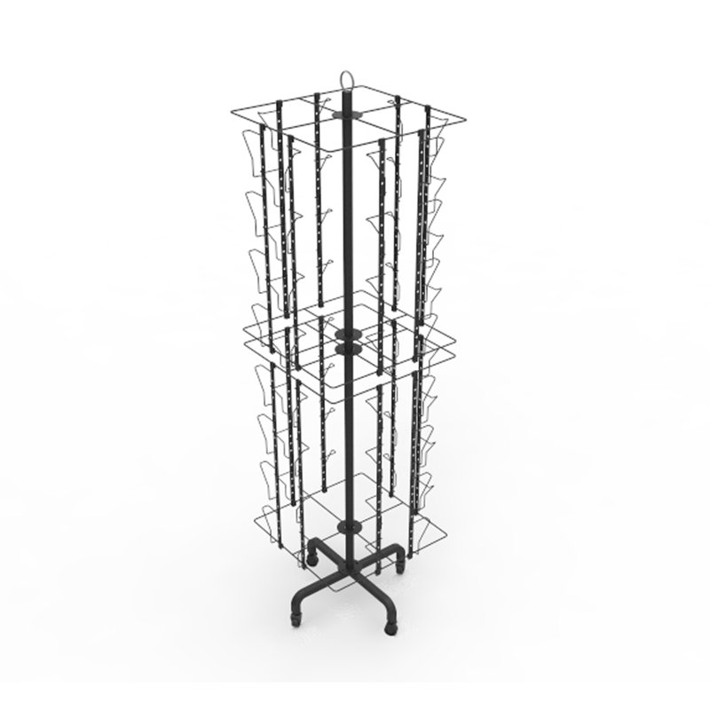 Fixturedisplays® Up To 17.2" 32-Pocket Adjustable Display Rack, Double Tier Greeting Post Card Christmas Holiday Spinning Rack Stand 11603-L-BLK