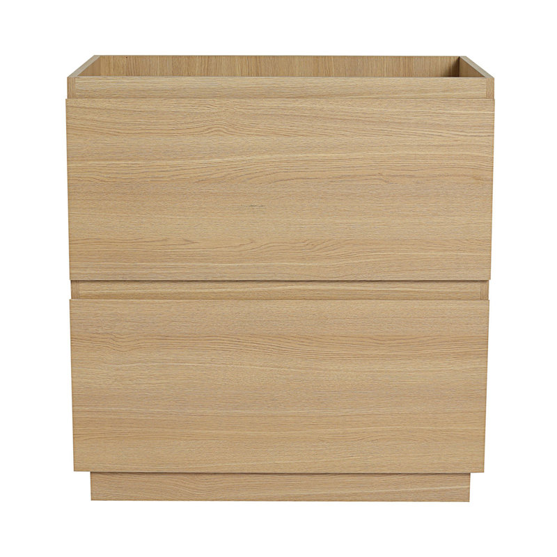 Meubles de salle de bain sans lavabo, armoire de salle de bain moderne avec double tiroir, Chêne