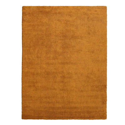 Birck HAND KNOTTED LOOM SILK ECO-FRIENDLY AREA RUGS  - Orange Colour, Solid Design