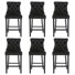 Velvet Upholstered Bar Stool With Button Tufted Back (Set Of 6)