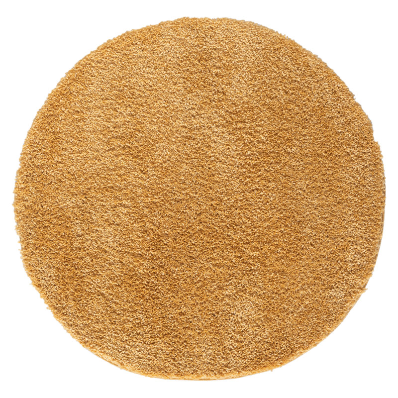 Shaggy Lush Golden Yellow Rug, Round 150cm