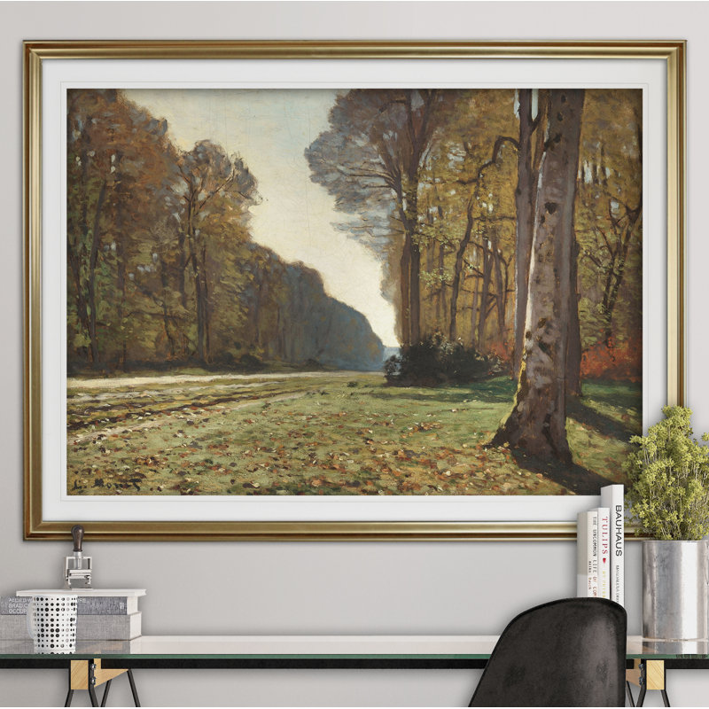 « the road of chailly » par claude monet, impression, Or, H 31 po x l 43 po x P 1,5 po