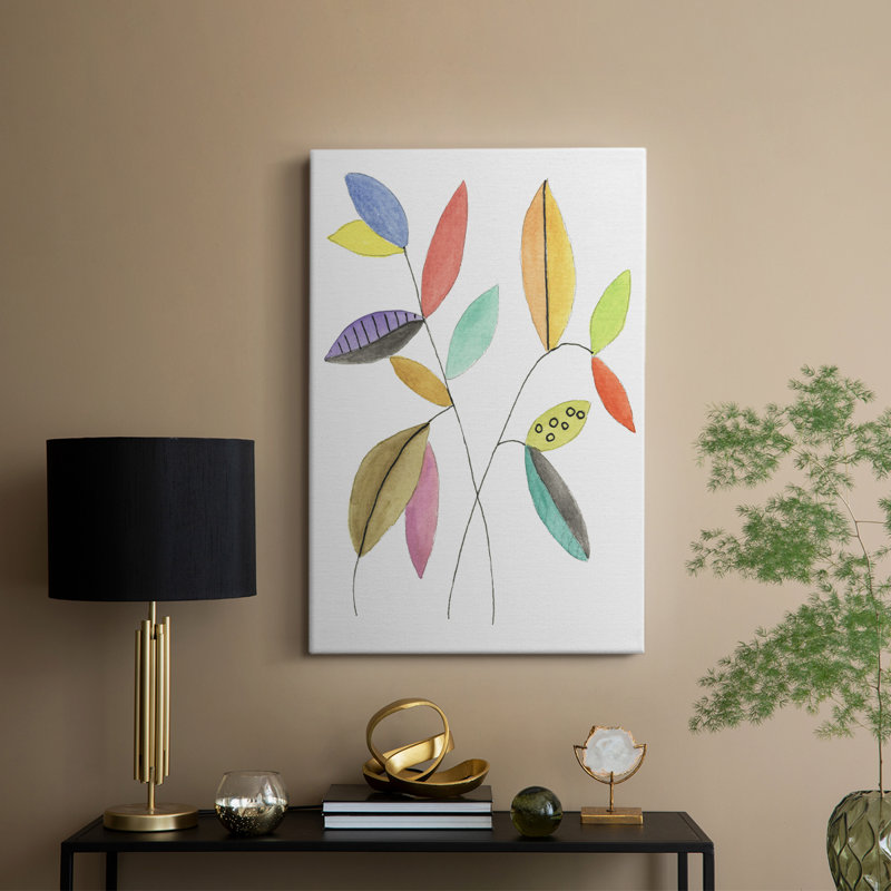Color Pop Leaves IV - Gallery Cavas sur mesure, H 18 po x l 12 po