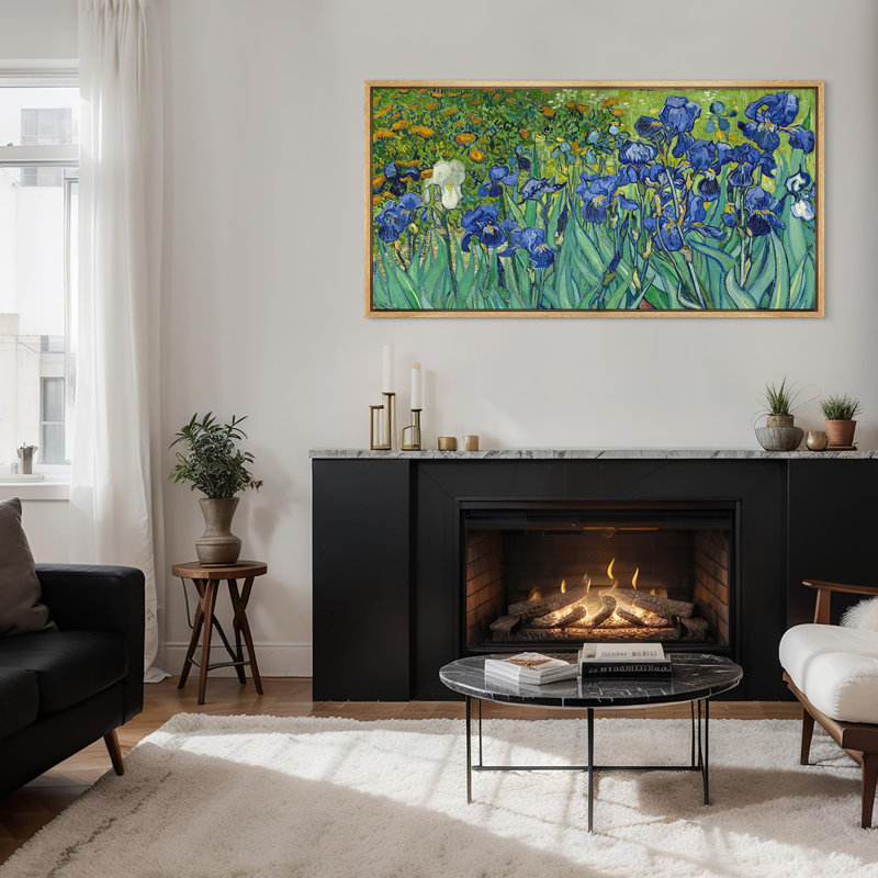 Famous Artwork " Vincent Van Gogh's Irises Antique Retro Fine Art Colourful Bedroom Extra Large Wall Decor ", 30" H x 60" W