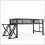 Lit mezzanine simple TG avec bureau, DEL, port USB et escalier-601182013