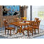 Ensemble de table de cuisine 9 pièces comprenant une table de salle à manger rectangulaire avec rallonge papillon et 8 chaises de salle à manger, 40 po x 78 po, brun selle-131643459-131643454-131643456