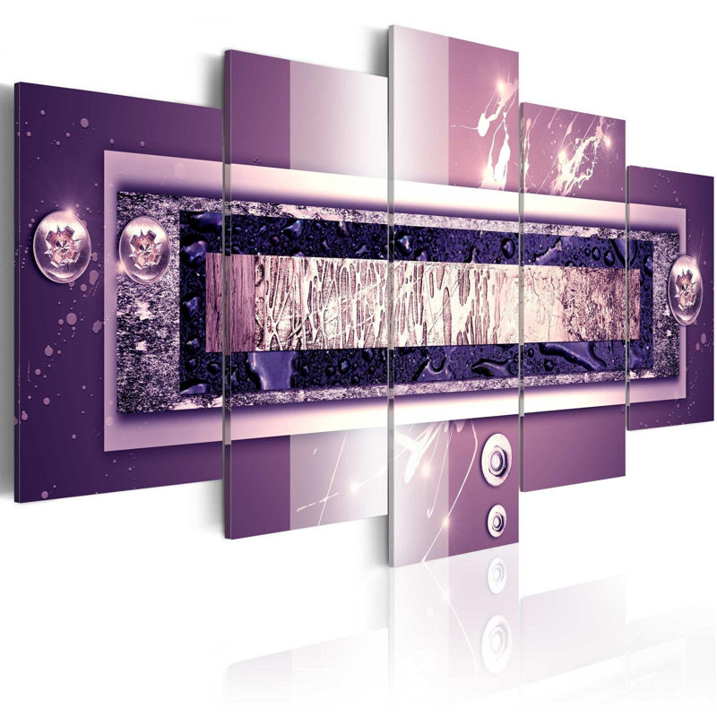 " Purple Cascade " 5 - Pieces, 20" H x 40" W x 0.7" D