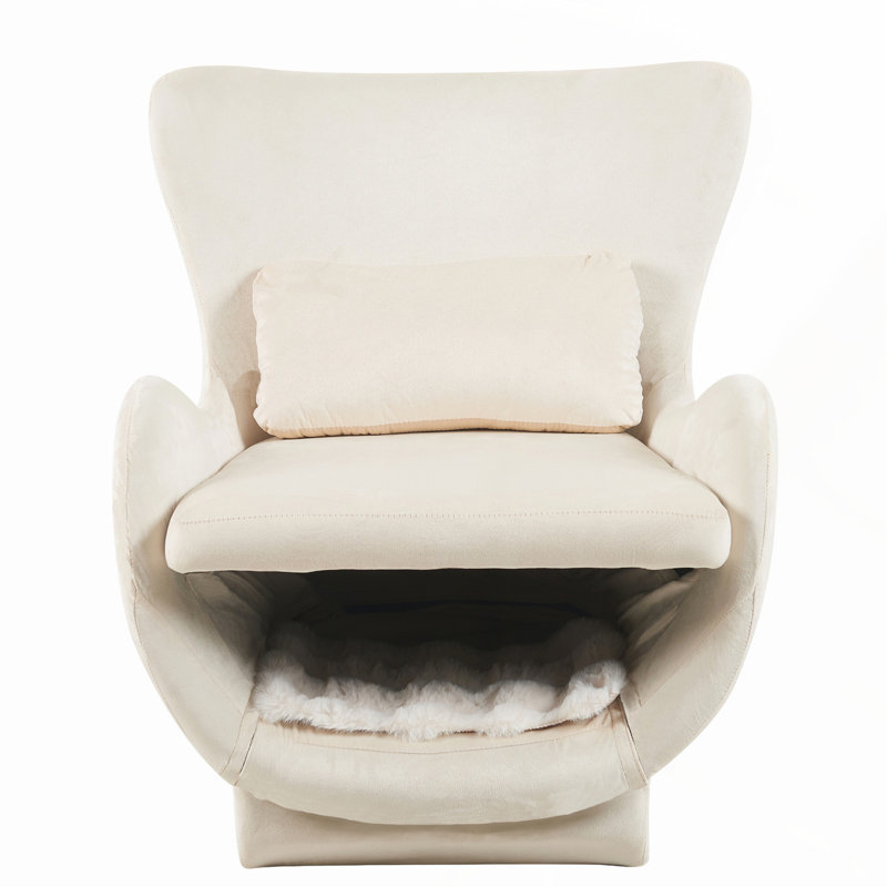Swivel Lounge Chair, Cream White