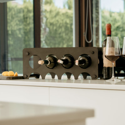 Metal Wine & Glass Organizer – Freestanding Tabletop Wine Stand by ARTEPERA