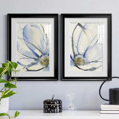 " Cobalt & Paynes Petals I " 2 - Pieces