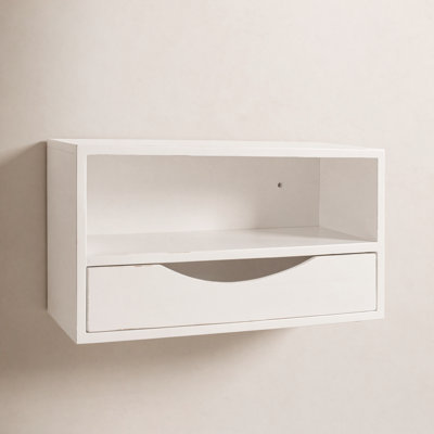 Adeana Poplar Floating Shelf with Drawer
