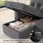 Canapé-lit modulaire avec méridienne réversible avec rangement et port de charge USB, gris lin-1515019149