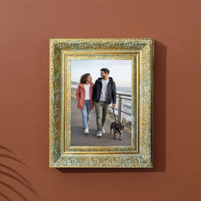 Antique Gold 1PC Polished Picture Frame for 8" x 10" Photos and Portrait Display