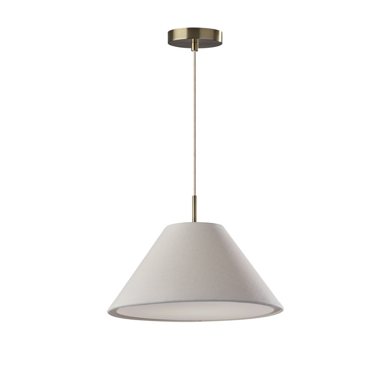 Luminaire suspendu simple en mélange de polyester à 1 lumière Finley, Blanc