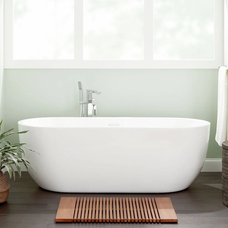 70" Boyce Acrylic Freestanding Soaking Bathtub, White