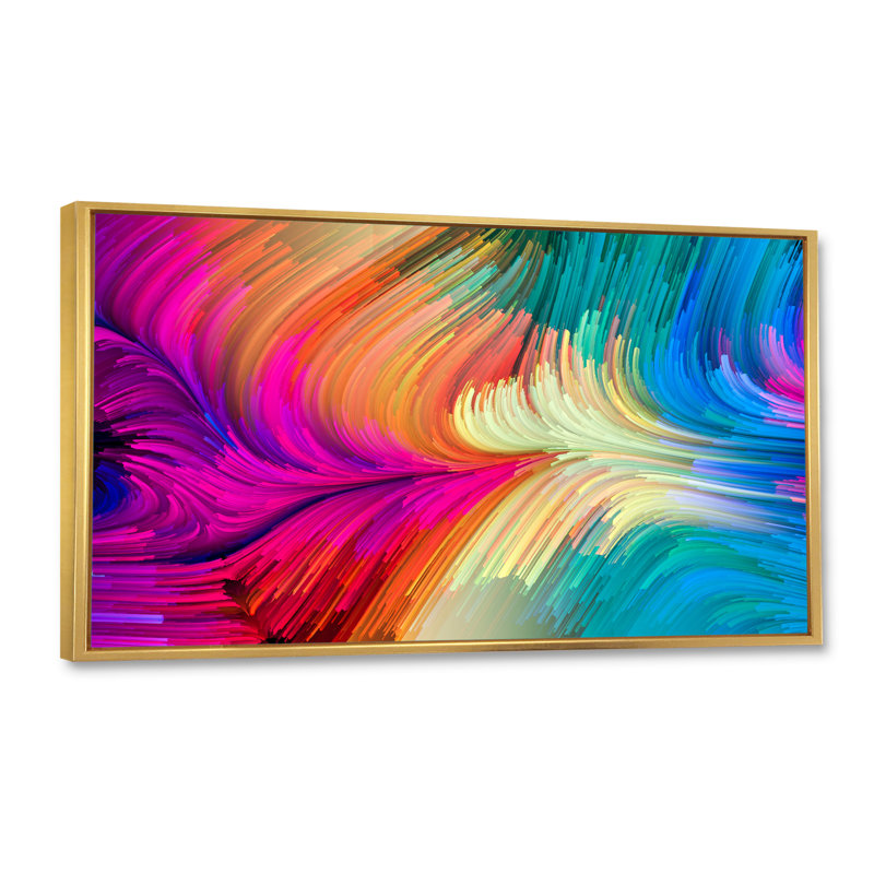 Art liquide vivant VI - peinture sur toile, H 12 po x l 20 po x P 1 po, Cadre doré